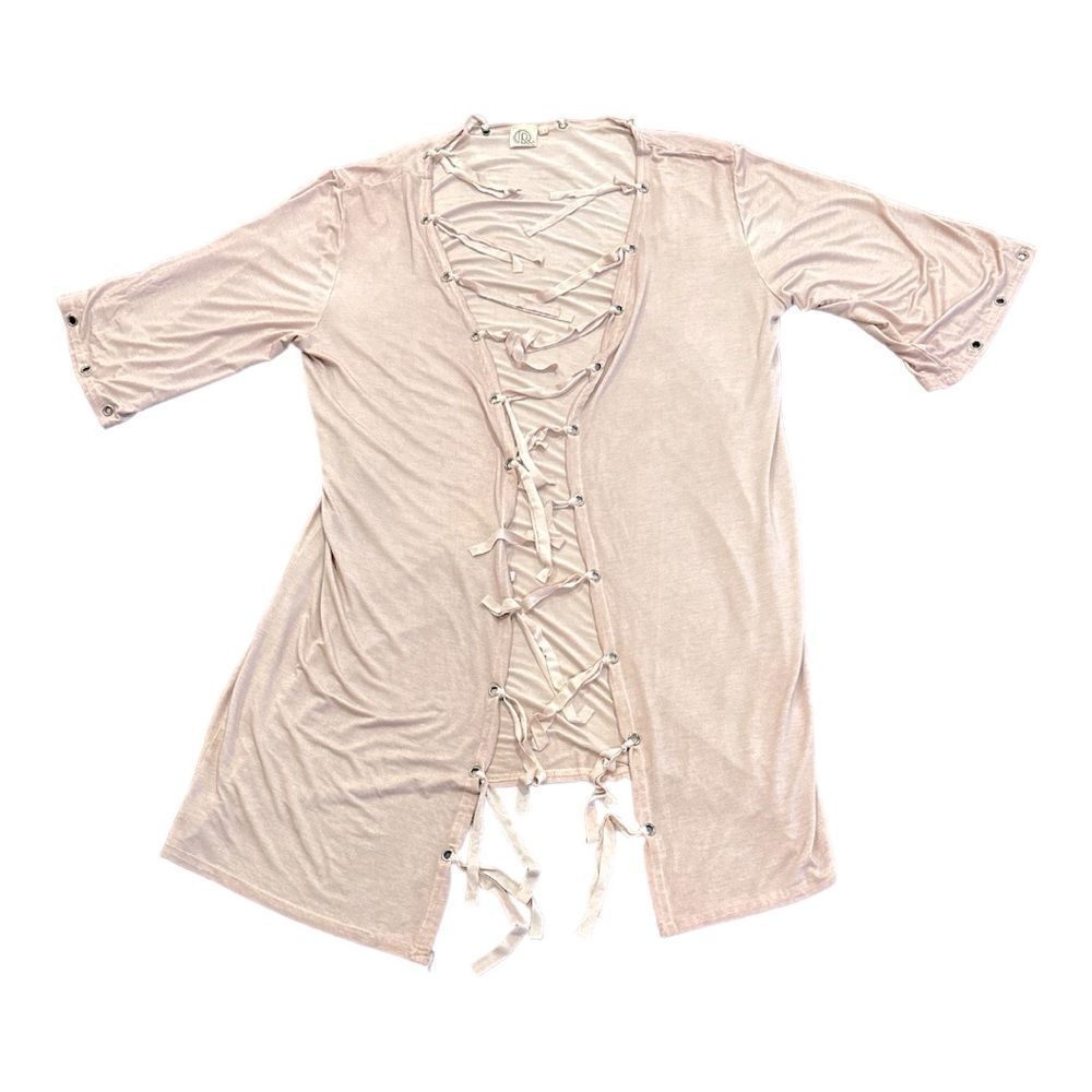 R FASHION APPAREL Women's Tasseled Open Front Kimono Cardigan Pink Size S/M